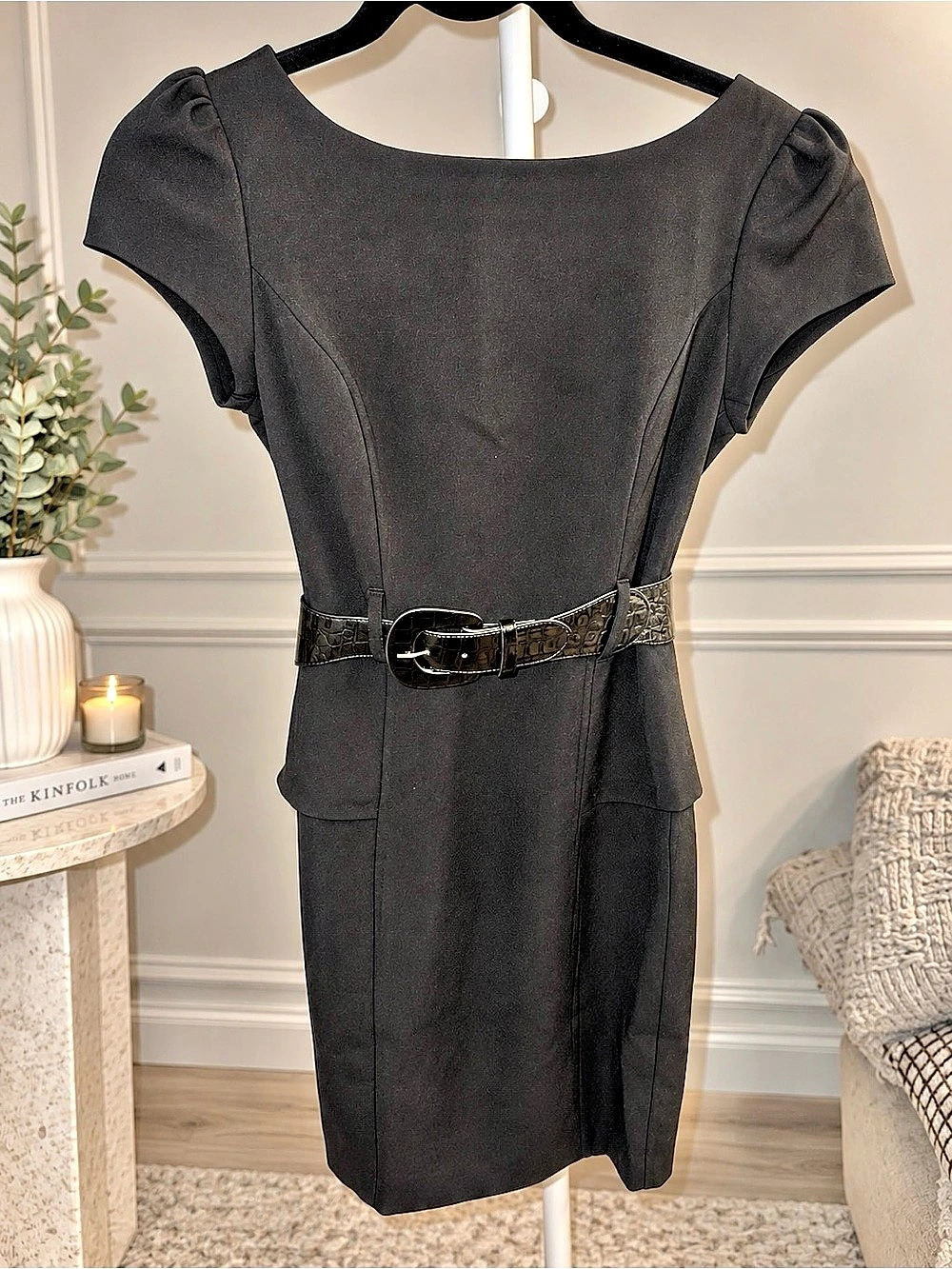 BCX Black Belted Mini Dress Small
